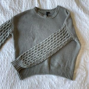 Green cable knit granola girl sweater